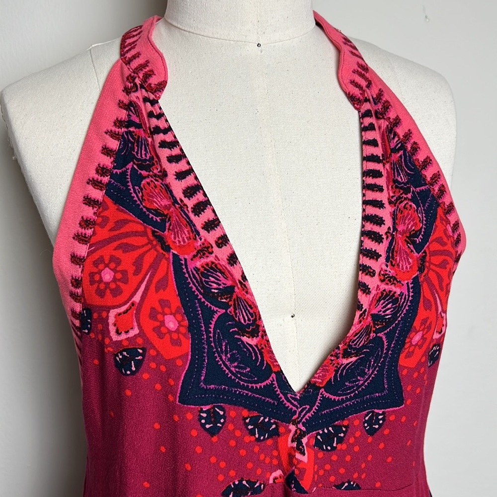 Free People “Steal the Sun” burgundy reversible sleeveless mini dress Size XS - Picture 3 of 5